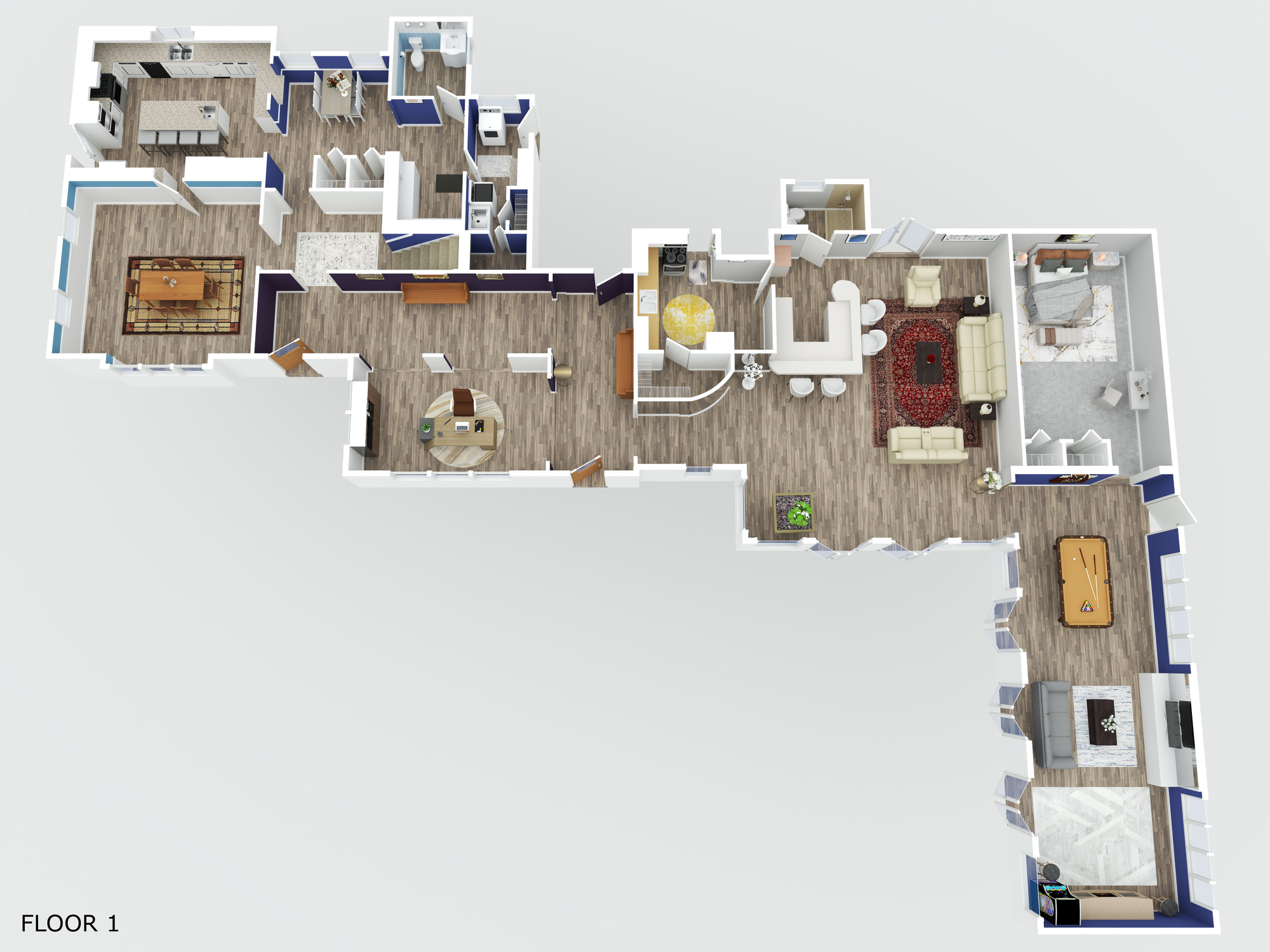 colored three dimensional floorplan